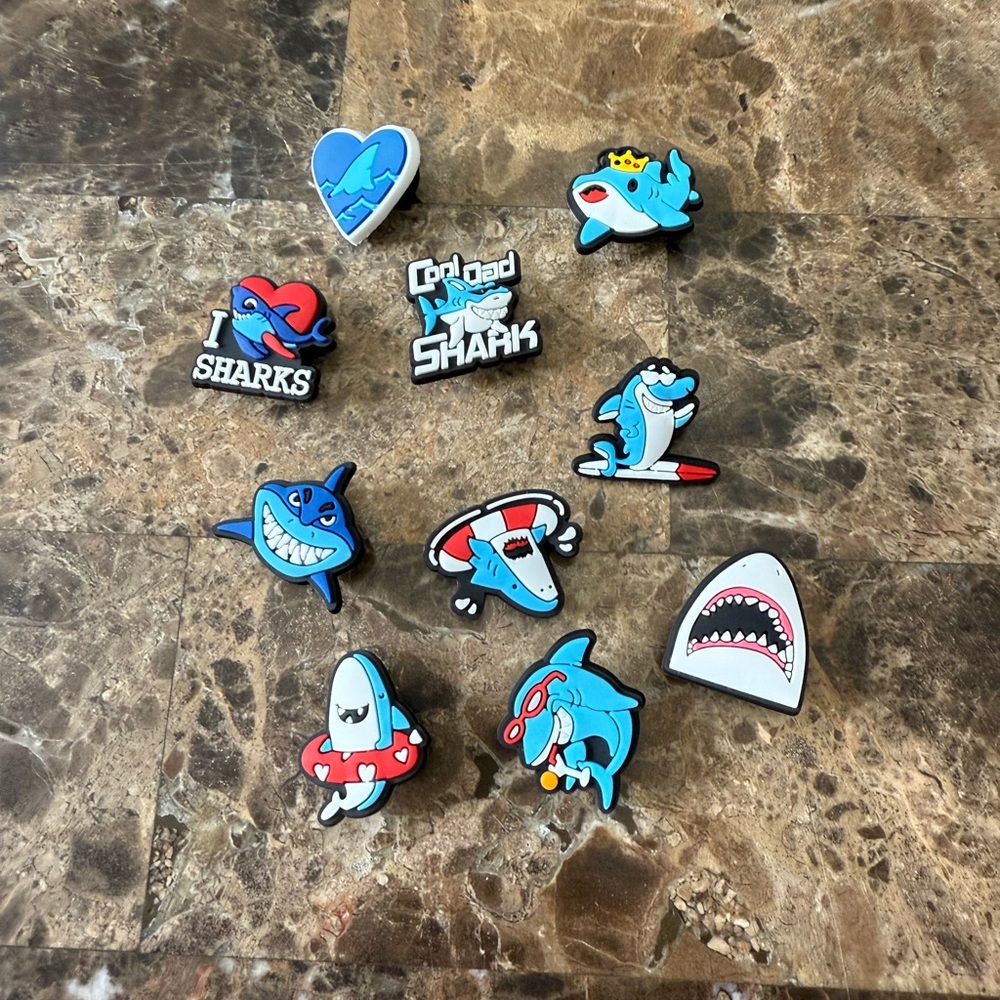 Shark croc charms